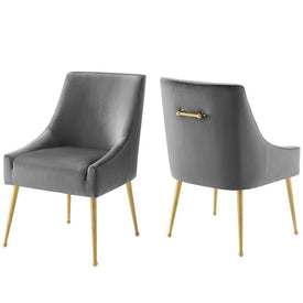 Discern Upholstered Performance Velvet Dining Chairs Set of 2