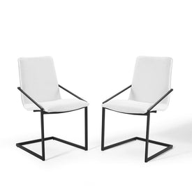 Pitch Upholstered Fabric Dining Armchairs Set of 2