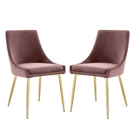 Viscount Performance Velvet Dining Chairs Set of 2