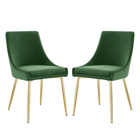Viscount Performance Velvet Dining Chairs Set of 2