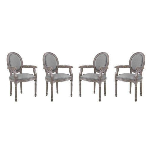 Emanate Upholstered Fabric Dining Armchairs Set of 4