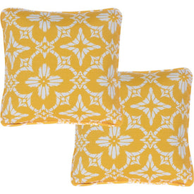 Floral Indoor/Outdoor Throw Pillow Set of 2 - Yellow