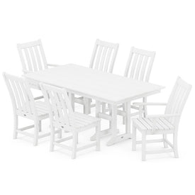 Vineyard Seven-Piece Farmhouse Dining Set - White