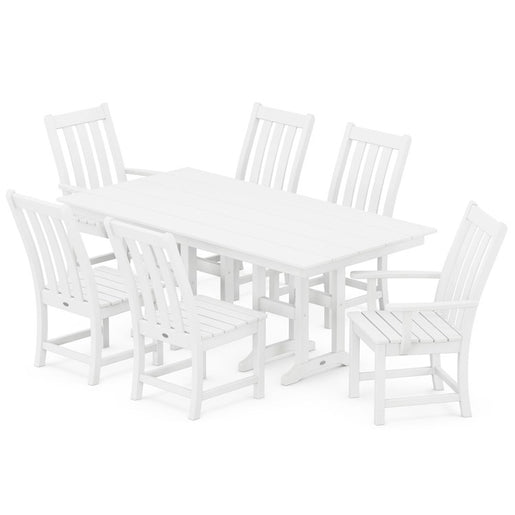 Vineyard Seven-Piece Farmhouse Dining Set - White