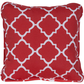Lattice Indoor/Outdoor Throw Pillow - Red