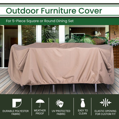 Weatherproof Large Outdoor Furniture Cover for 7-Piece Rectangular Dining Set