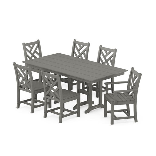 Chippendale Seven-Piece Farmhouse Dining Set - Slate Gray