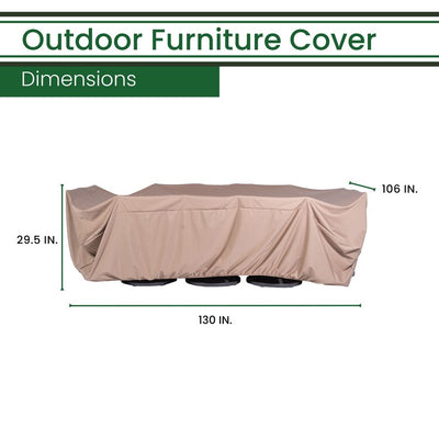 Weatherproof Large Outdoor Furniture Cover for Nine-Piece Rectangular Dining Set