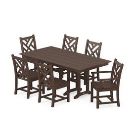 Chippendale Seven-Piece Farmhouse Dining Set - Mahogany