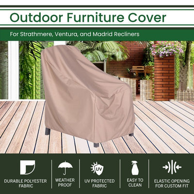 Weatherproof Outdoor Furniture Cover for Strathmere, Ventura, and Madrid Recliners