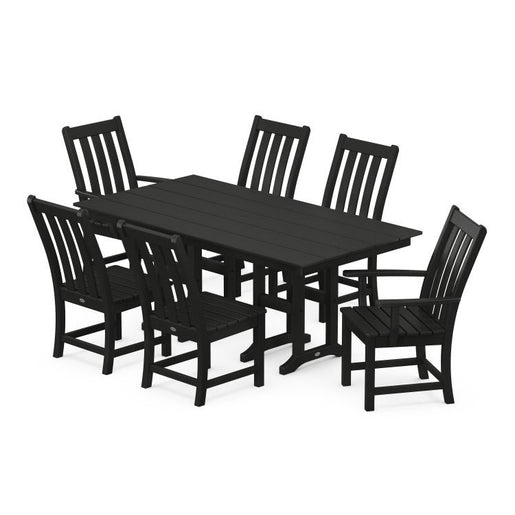 Vineyard Seven-Piece Farmhouse Dining Set - Black