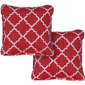 Lattice Indoor/Outdoor Throw Pillow - Red