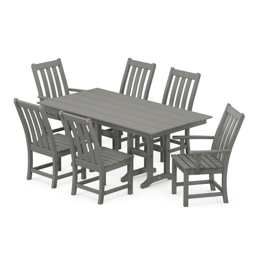 Vineyard Seven-Piece Farmhouse Dining Set - Slate Gray