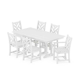 Chippendale Seven-Piece Farmhouse Dining Set - White