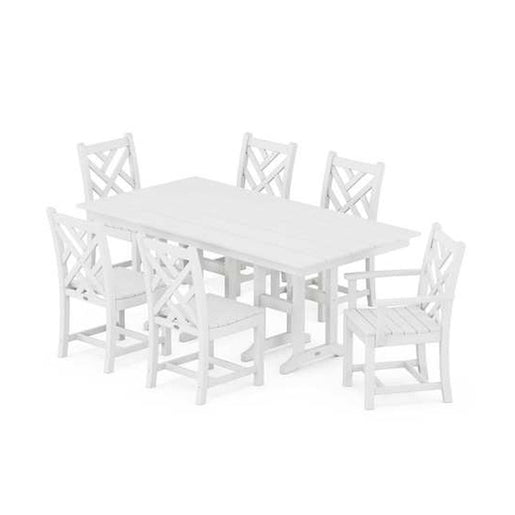 Chippendale Seven-Piece Farmhouse Dining Set - White