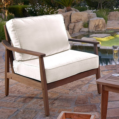 28.5" L x 28.5" W x 5" D Seat Cushion and 28.5" W x 17.5" H x 5" D Back Cushion Welted Deep Seating Set - Canvas Natural