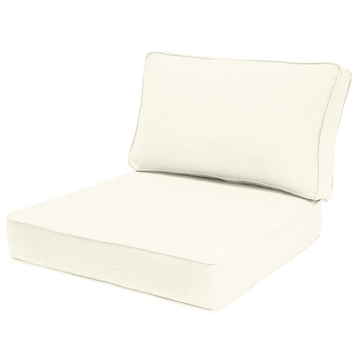 28.5" L x 28.5" W x 5" D Seat Cushion and 28.5" W x 17.5" H x 5" D Back Cushion Welted Deep Seating Set - Canvas Natural