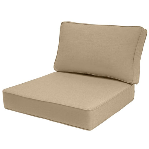 28.5" L x 28.5" W x 5" D Seat Cushion and 28.5" W x 17.5" H x 5" D Back Cushion Welted Deep Seating Set - Spectrum Mushroom