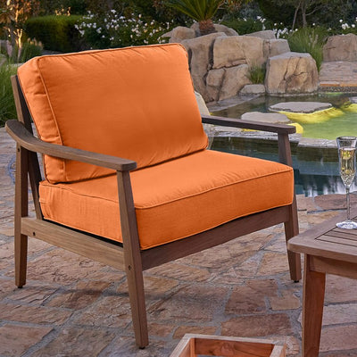 28.5" L x 28.5" W x 5" D Seat Cushion and 28.5" W x 17.5" H x 5" D Back Cushion Welted Deep Seating Set - Canvas Tangerine