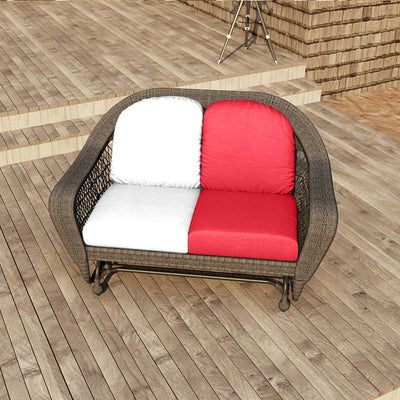 24" L x 22" W x 5" D Seat Cushion and 22" W x 20" H x 5" D Back Cushion Deep Seating Set - Canvas Jocky Red