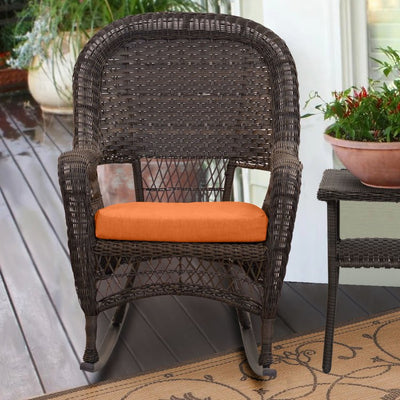 18" L x 18" W x 3" D Dining Chair/Seat Pad Cushion - Canvas Tangerine