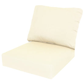 24" L x 22" W x 5" D Seat Cushion and 22" W x 20" H x 5" D Back Cushion Deep Seating Set - Canvas Natural