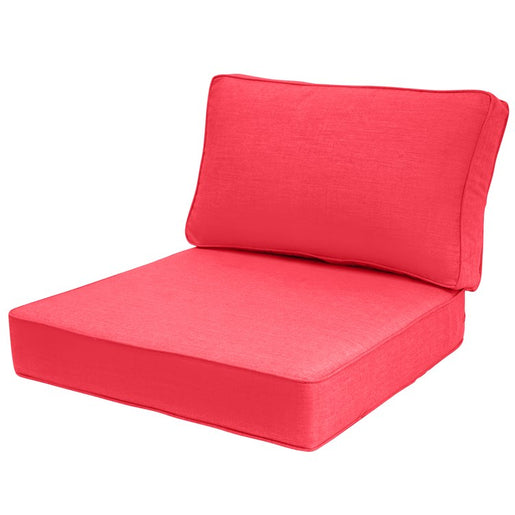 28.5" L x 28.5" W x 5" D Seat Cushion and 28.5" W x 17.5" H x 5" D Back Cushion Welted Deep Seating Set - Canvas Jocky Red