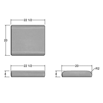 20" L x 22.5" W x 4" D Ottoman/Bench Cushion