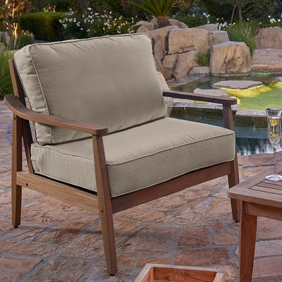 28.5" L x 28.5" W x 5" D Seat Cushion and 28.5" W x 17.5" H x 5" D Back Cushion Welted Deep Seating Set - Cast Ash