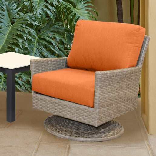 25" L x 25.5" W x 5" D Seat Cushion and 25 W x 18" H x 5" D Back Cushion Deep Seating Set - Canvas Tangerine