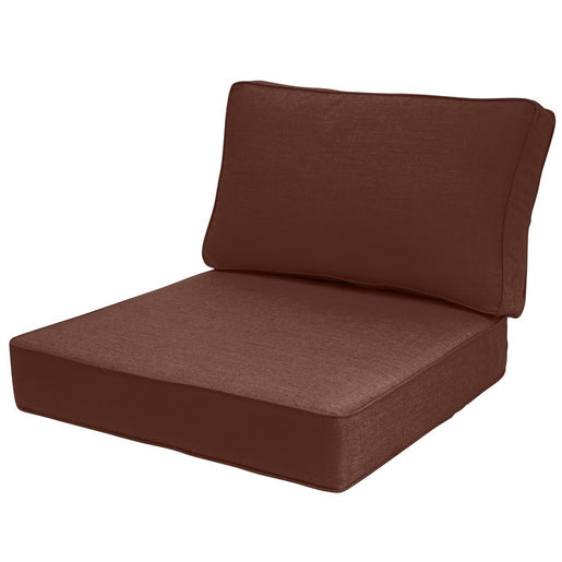 28.5" L x 28.5" W x 5" D Seat Cushion and 28.5" W x 17.5" H x 5" D Back Cushion Welted Deep Seating Set - Canvas Bay Brown