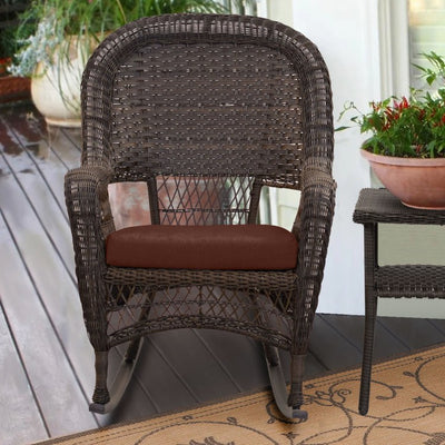 18" L x 18" W x 3" D Dining Chair/Seat Pad Cushion - Canvas Bay Brown