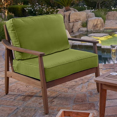28.5" L x 28.5" W x 5" D Seat Cushion and 28.5" W x 17.5" H x 5" D Back Cushion Welted Deep Seating Set - Spectrum Cilantro