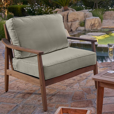 28.5" L x 28.5" W x 5" D Seat Cushion and 28.5" W x 17.5" H x 5" D Back Cushion Welted Deep Seating Set - Spectrum Dove