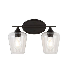 Jayne Two-LED Light Bathroom Vanity Fixture - Oil Rubbed Bronze