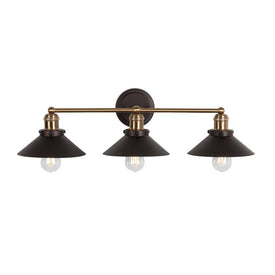 July Three-Light Bathroom Vanity Fixture - Oil Rubbed Bronze/Brass Gold