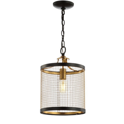 Elena Single-Light LED Pendant - Black and Brass Gold