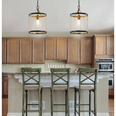 Elena Single-Light LED Pendant - Black and Brass Gold