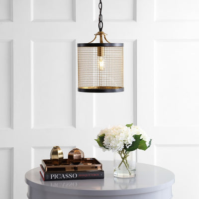 Elena Single-Light LED Pendant - Black and Brass Gold