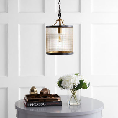 Elena Single-Light LED Pendant - Black and Brass Gold