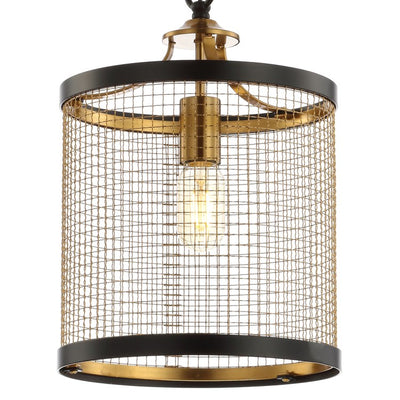 Elena Single-Light LED Pendant - Black and Brass Gold