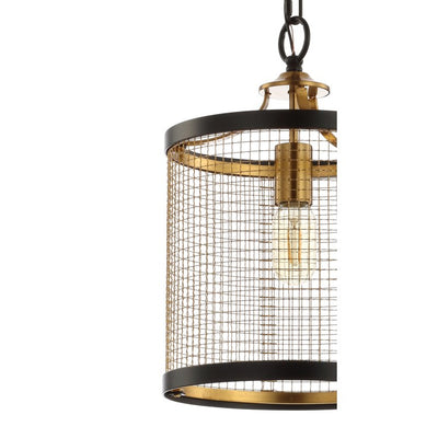 Elena Single-Light LED Pendant - Black and Brass Gold