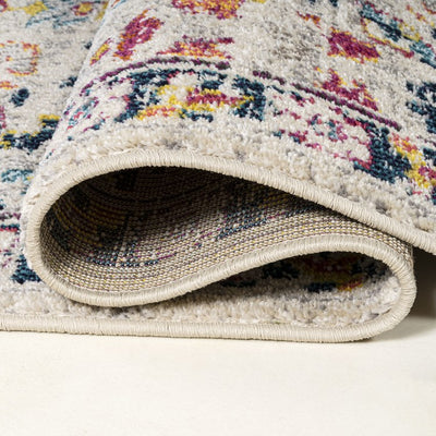 Modern Persian Boho Floral 72"L x 48"W Area Rug - Beige/Multi