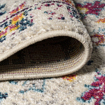 Modern Persian Boho Floral 72"L x 48"W Area Rug - Beige/Multi
