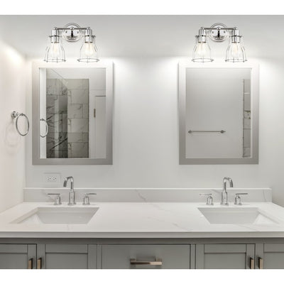 Evelyn Two-Light Bathroom Vanity Fixture - Chrome