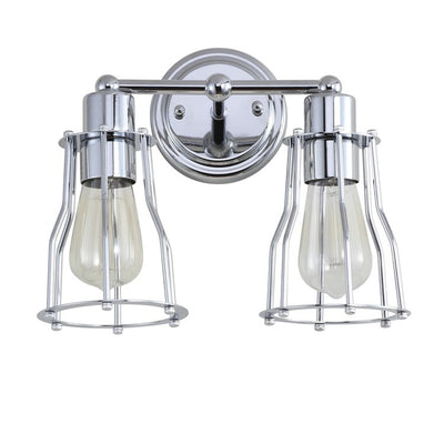 Evelyn Two-Light Bathroom Vanity Fixture - Chrome