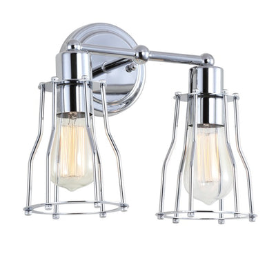 Evelyn Two-Light Bathroom Vanity Fixture - Chrome