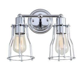 Evelyn Two-Light Bathroom Vanity Fixture - Chrome