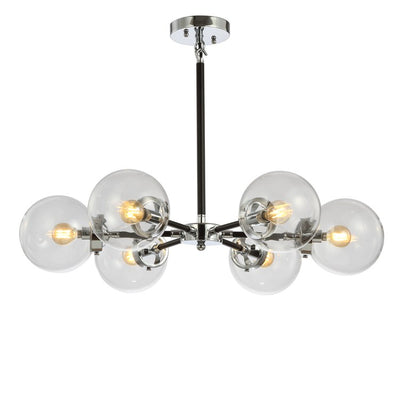Caleb Six-Light Pendant - Chrome and Black