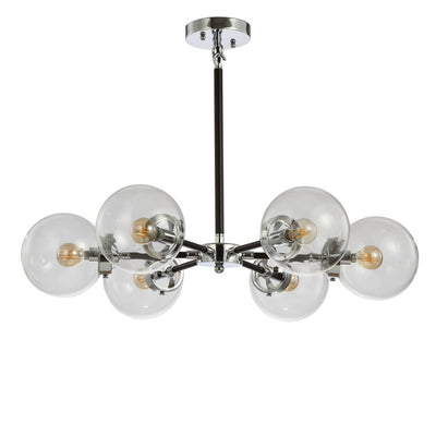 Caleb Six-Light Pendant - Chrome and Black